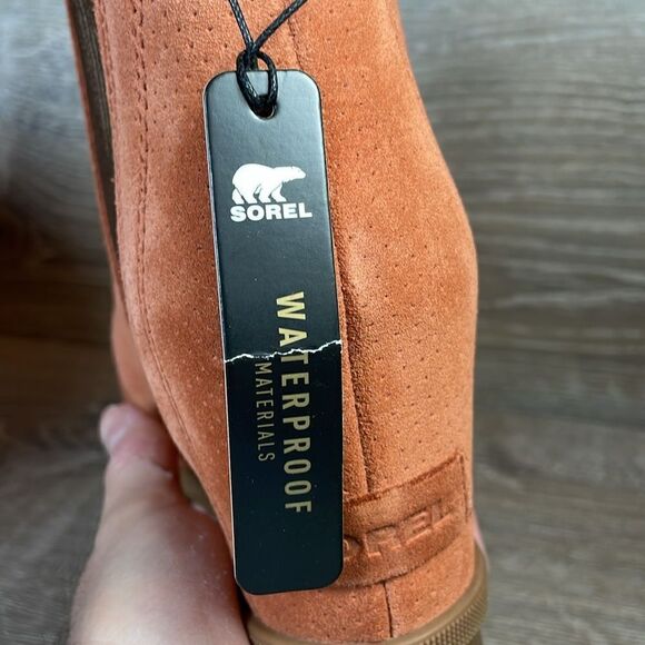 NWT Sorel Joan of Arctic Chelsea Wedge II Women’s Sz 10 Teak Brown Suede Boots - Picture 11 of 11